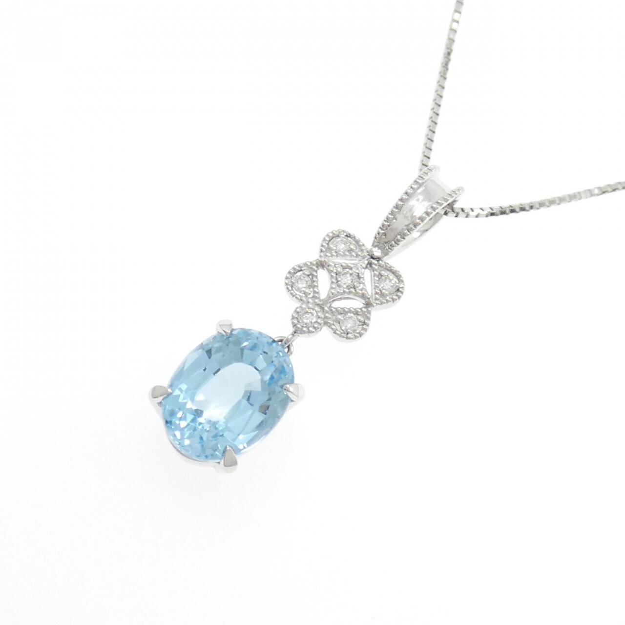 PT900/PT850 ブルートパーズ ネックレス 3.01CT