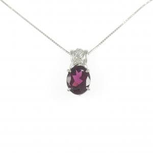 PT900/PT850 ガーネット ネックレス 3.48CT