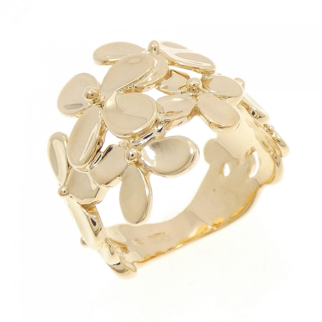 K18YG フラワー リング