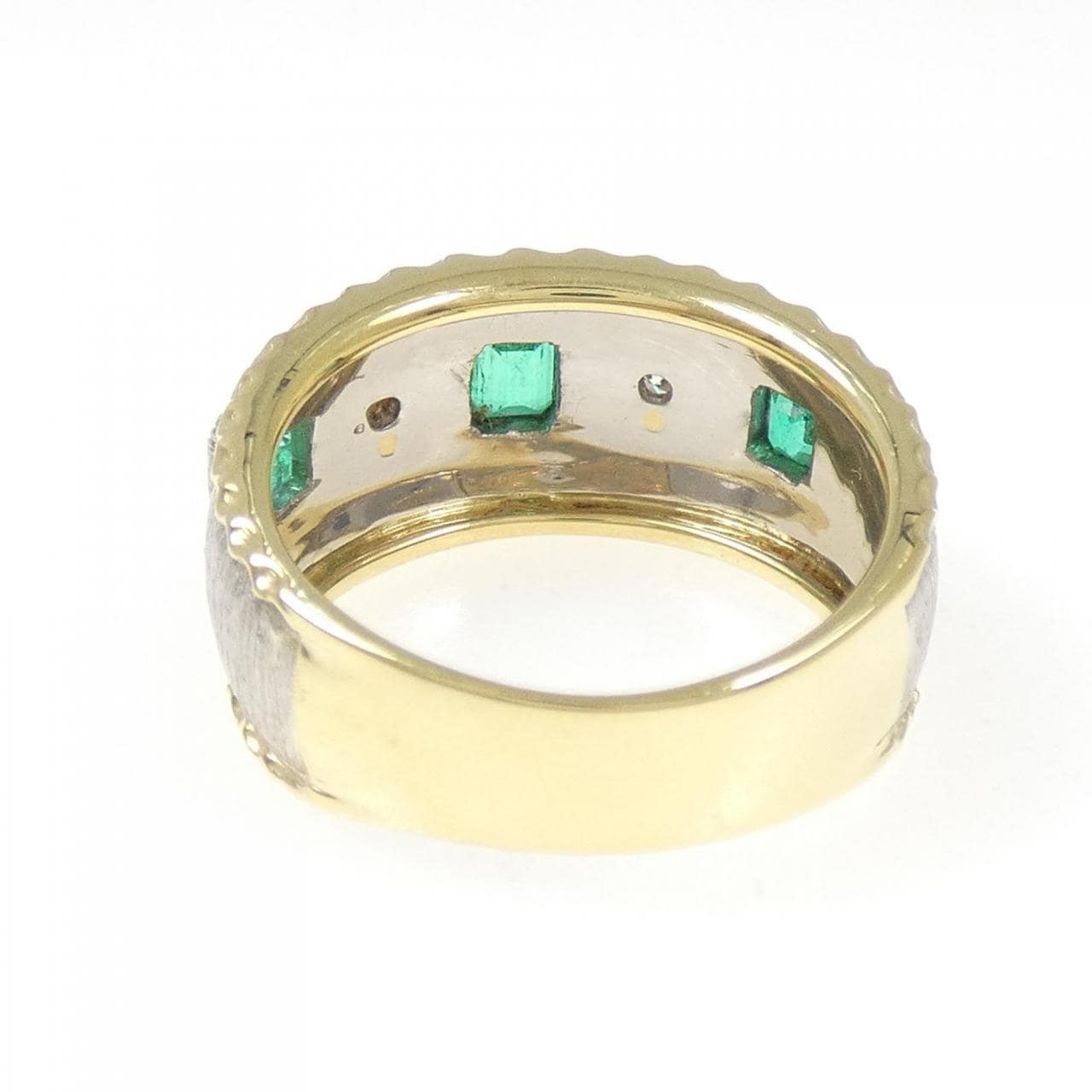 K18YG/PT900 エメラルド リング 0.51CT