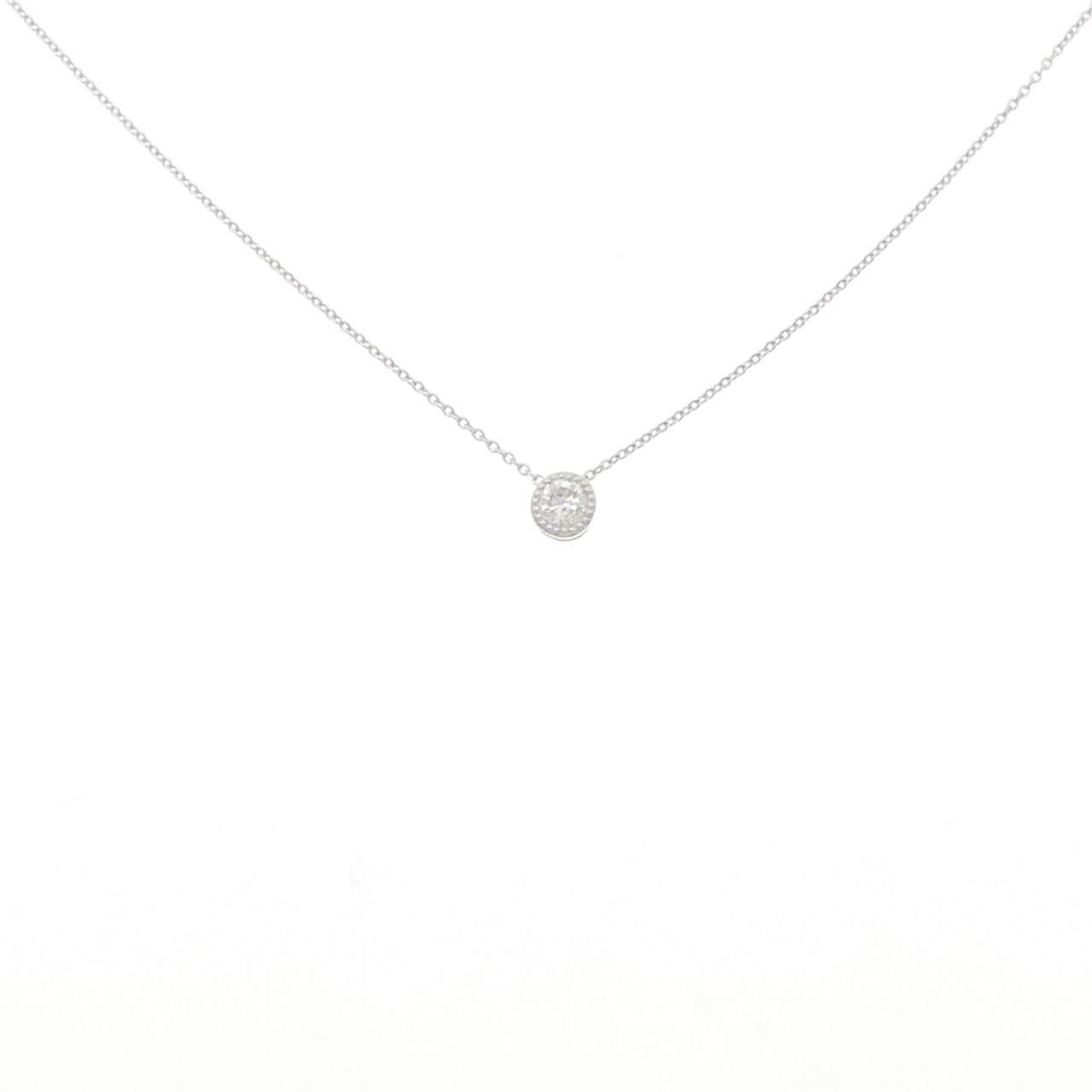 K18WG ソリティア ダイヤモンド ネックレス 0.18CT