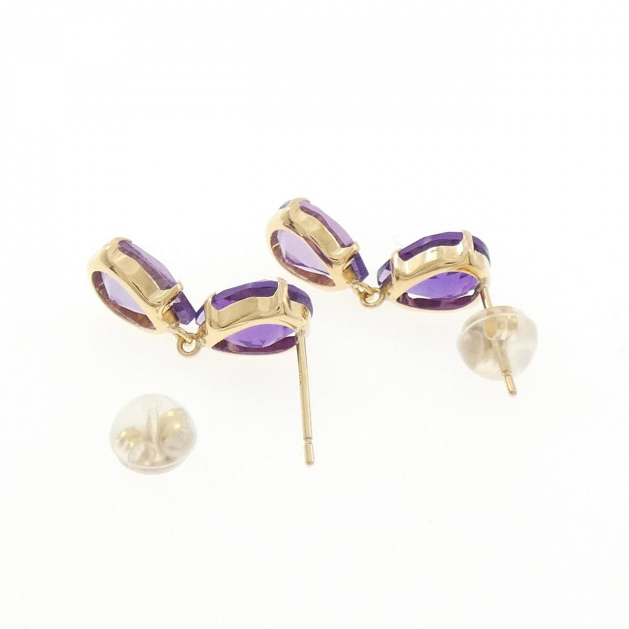 K18YG アメジスト ピアス 3.00CT