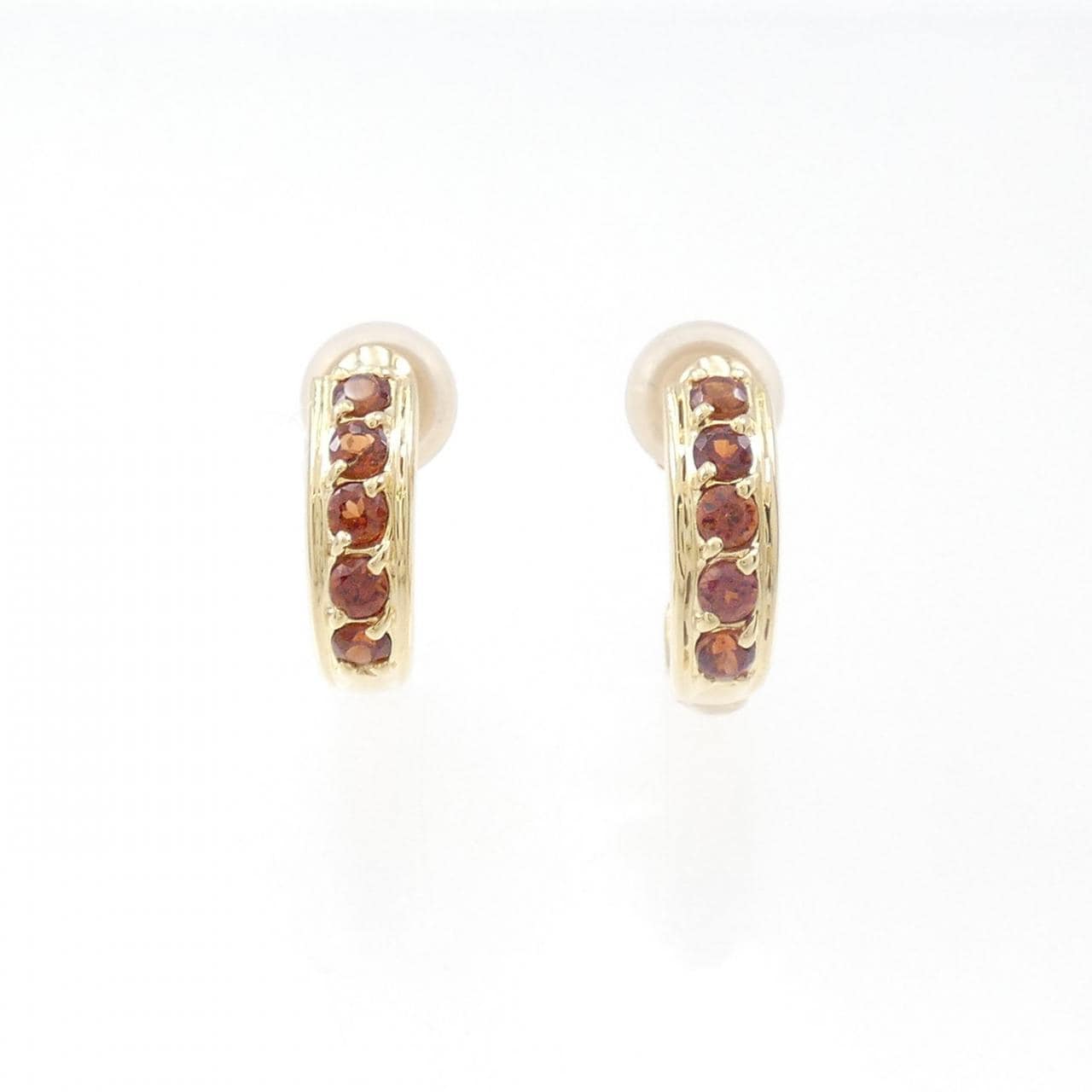 K18YG石榴石耳夹0.50CT