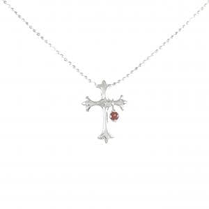 K18WG クロス ガーネット ネックレス