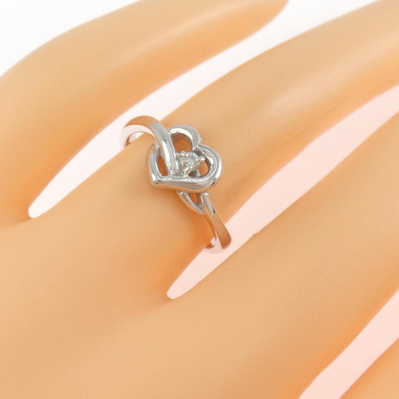 K10WG ハート ダイヤモンド リング 0.02CT