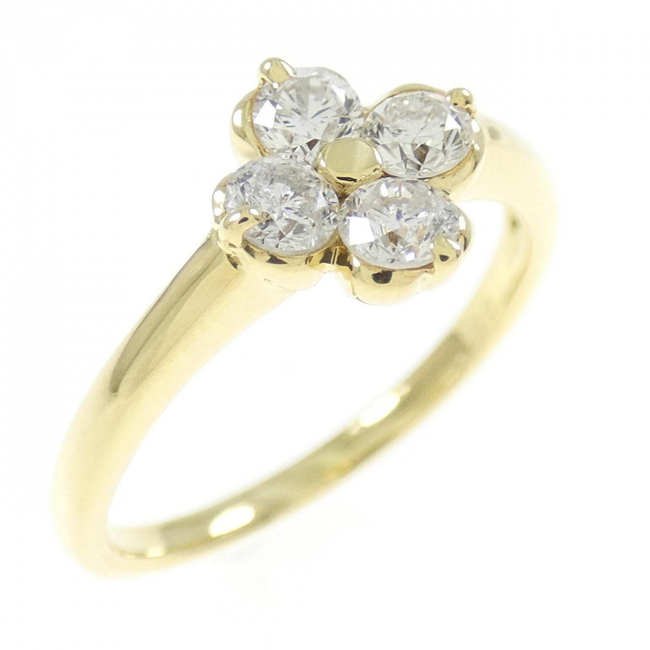 K18YG フラワー ダイヤモンド リング 0.50CT
