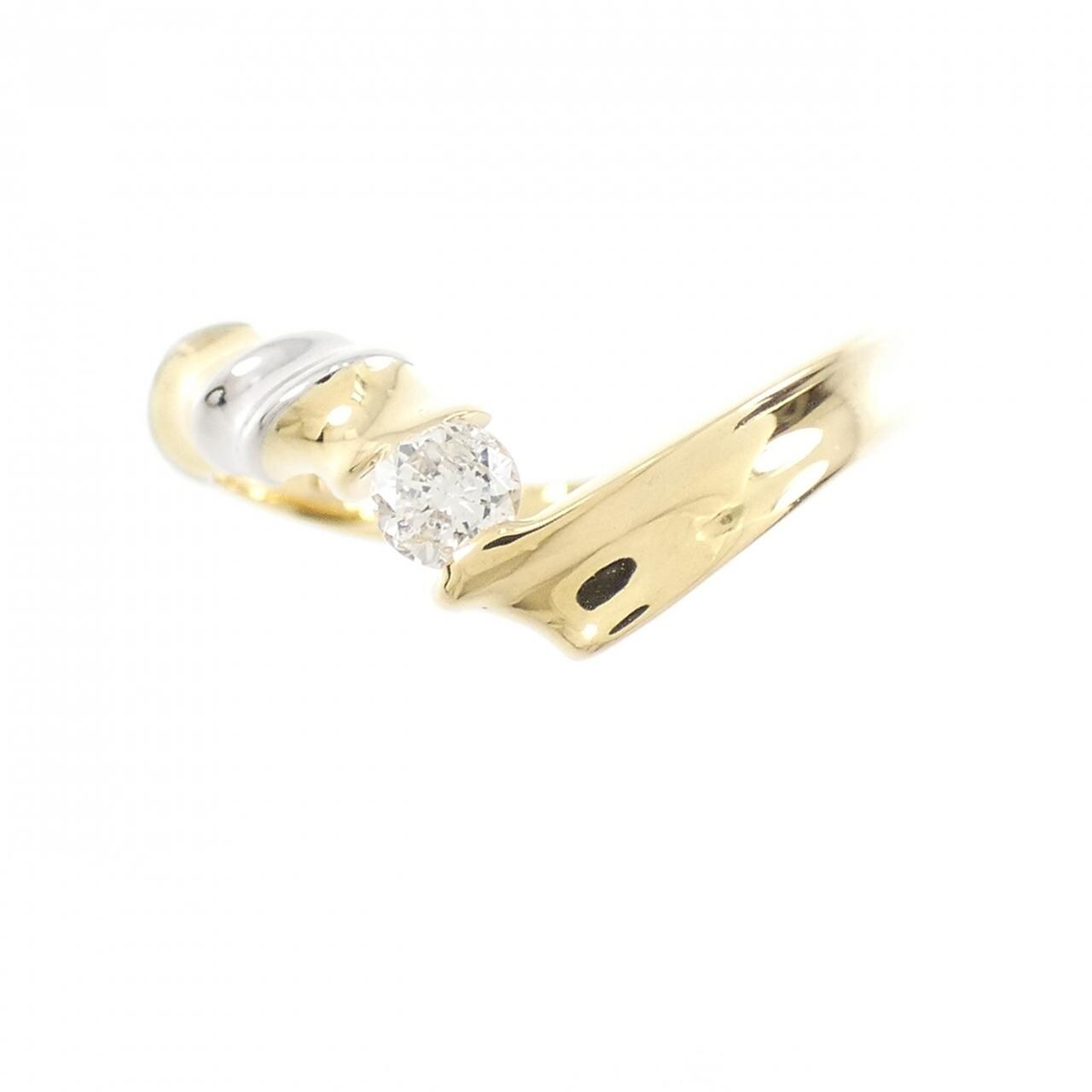 K18YG/PT ダイヤモンド リング 0.13CT