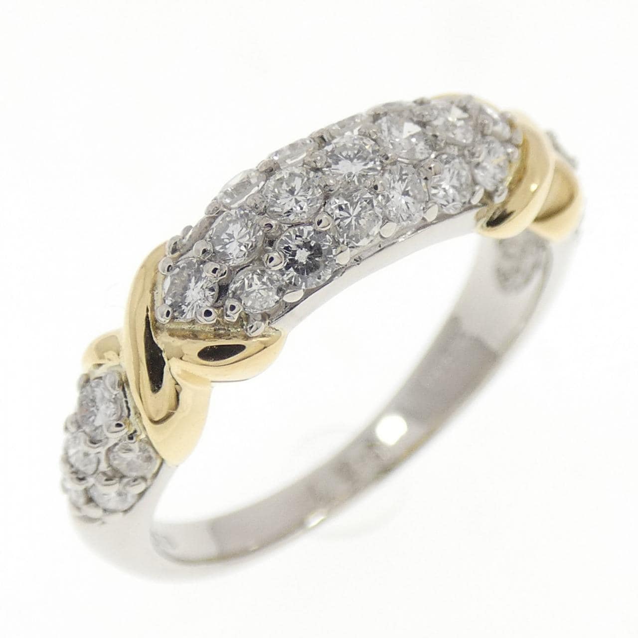 PT900/K18YG パヴェ ダイヤモンド リング 0.57CT