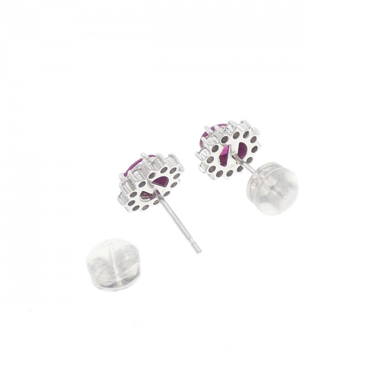 K18WG ルビー ピアス 1.00CT