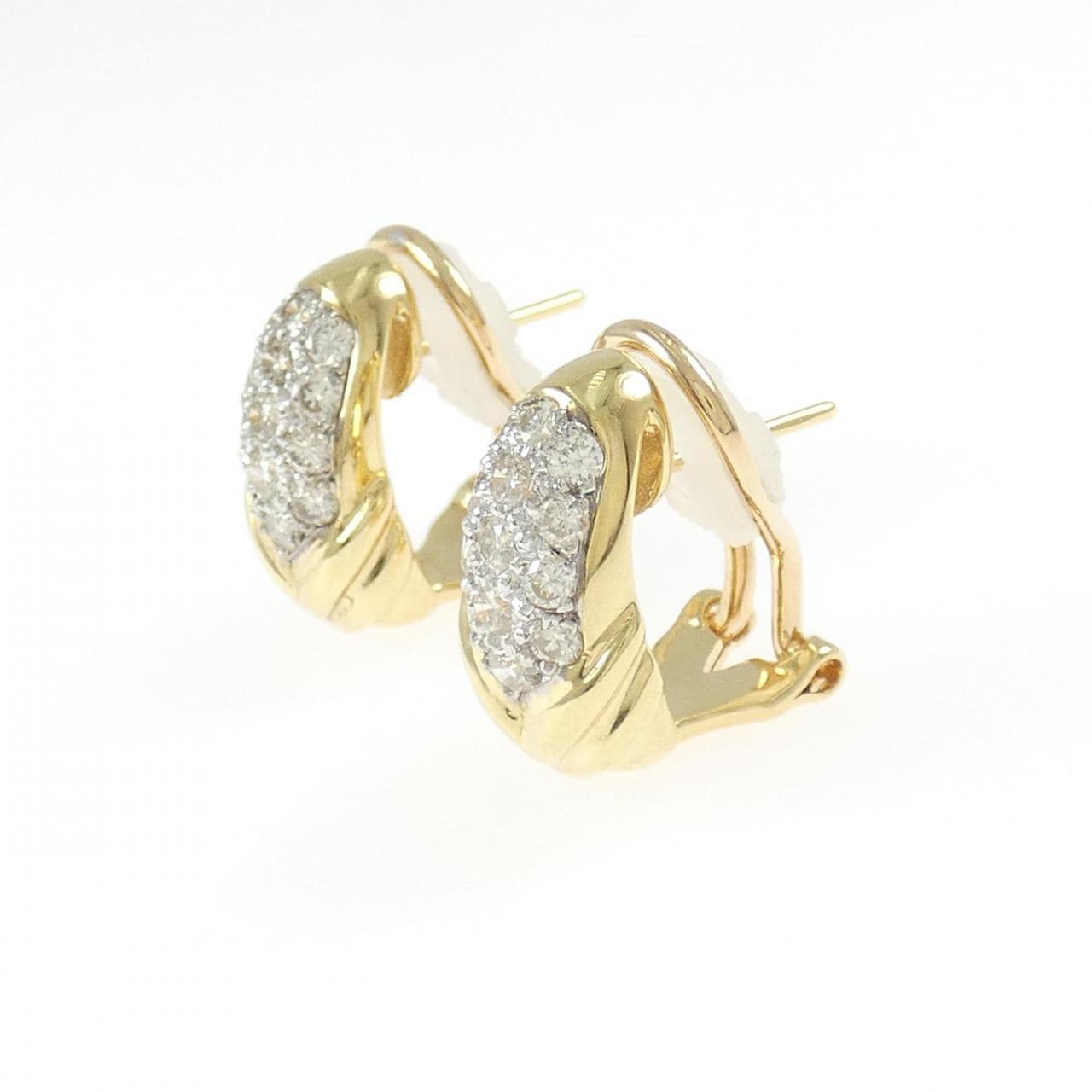 K18YG/K18WG ダイヤモンド ピアス 0.91CT