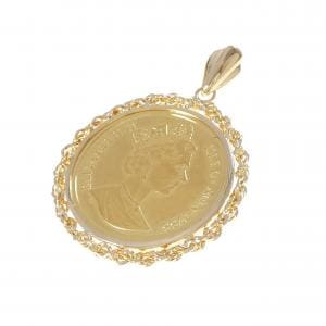 K18YG(枠) コイン ペンダント