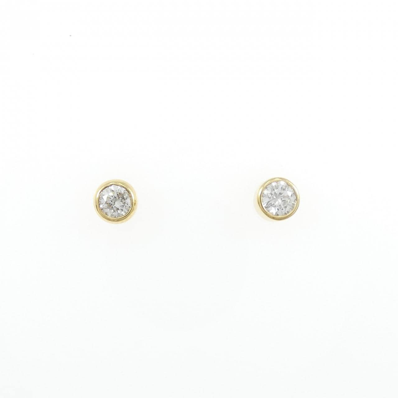 K18YG ソリティア ダイヤモンド ピアス 0.30CT