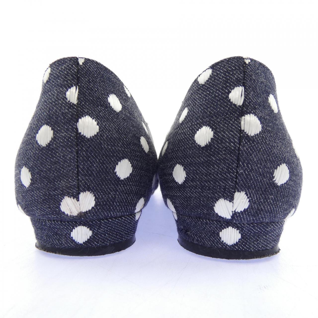 マノロブラニク MANOLO BLAHNIK HANGISIFLAT 10 BLUE JEANS パンプス