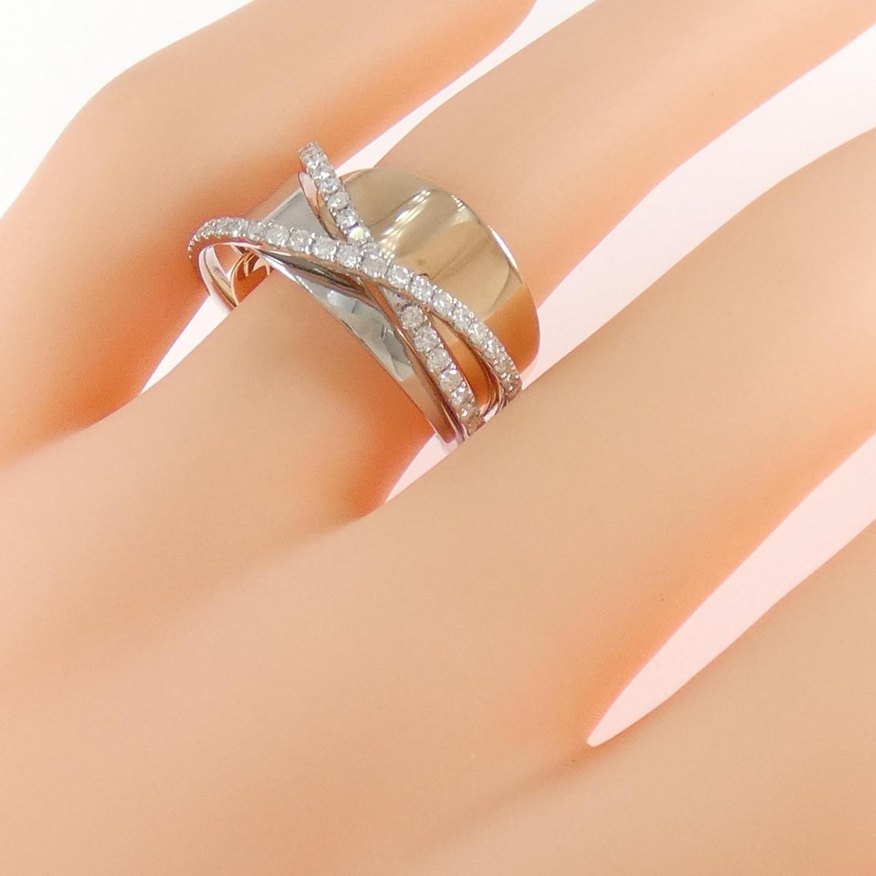 750WG/K18PG ダイヤモンド リング 0.50CT
