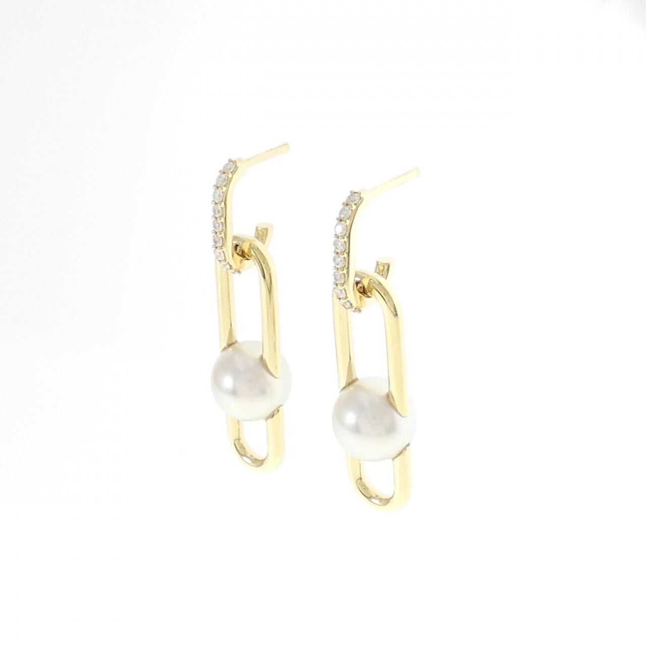 Tasaki fine link earrings 8mm