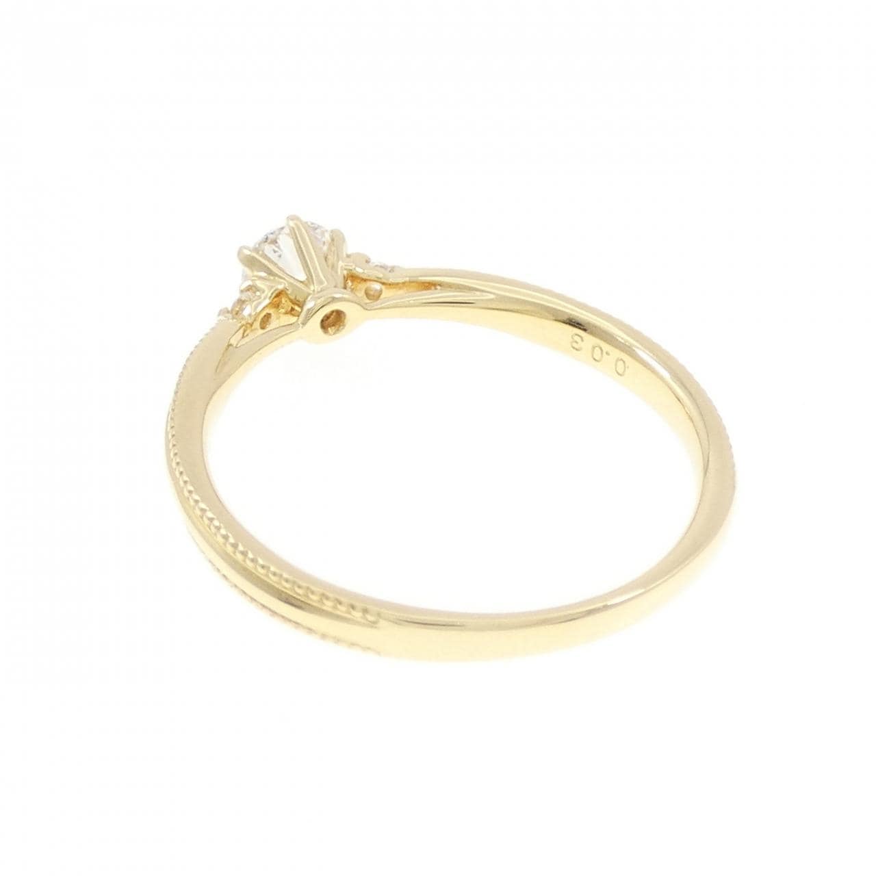 K18YG ダイヤモンド リング 0.230CT F SI1 3EXT H&C