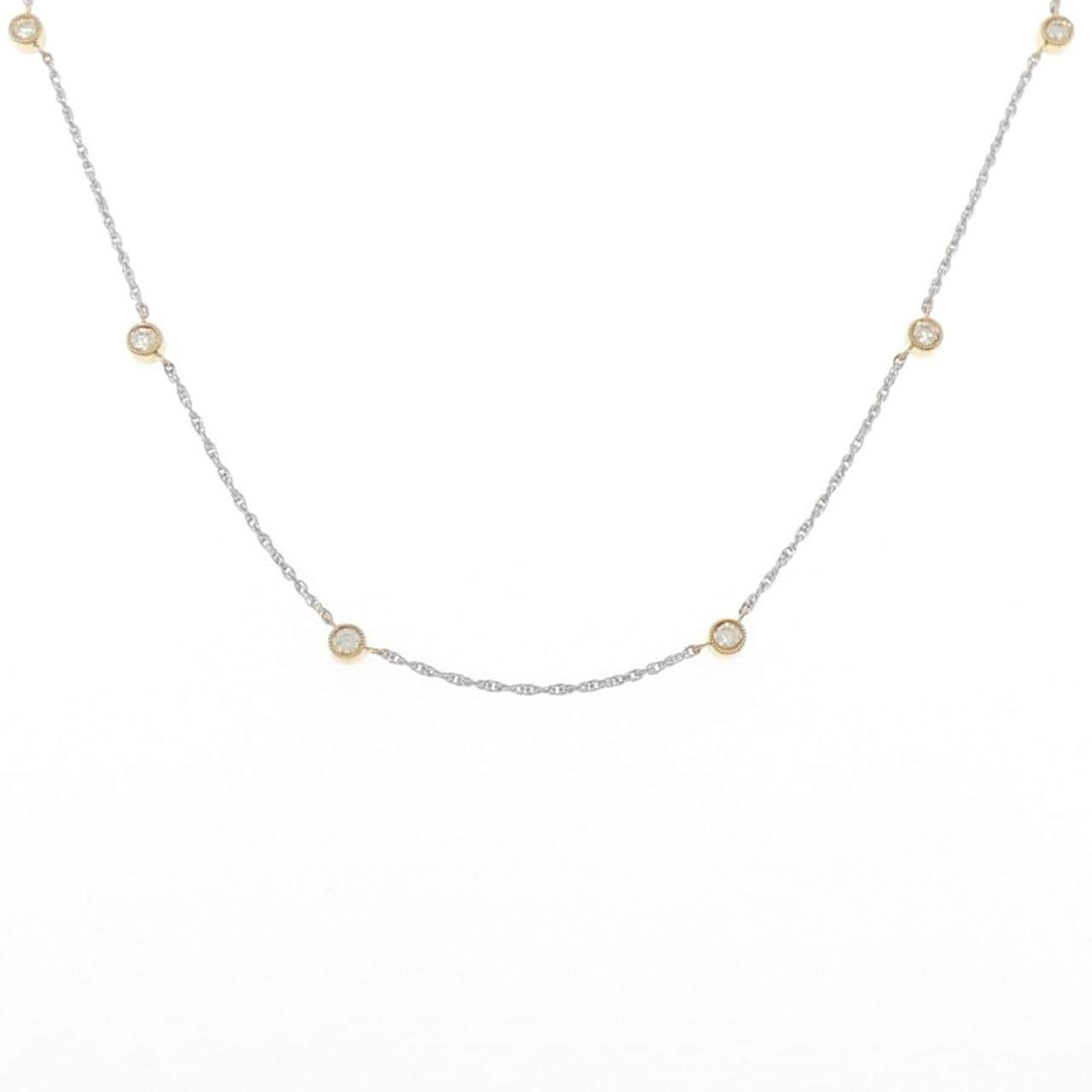 K18YG/K18WG ダイヤモンド ネックレス 0.27CT
