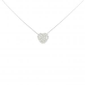 PT900/PT850 ハート パヴェ ダイヤモンド ネックレス 0.30CT