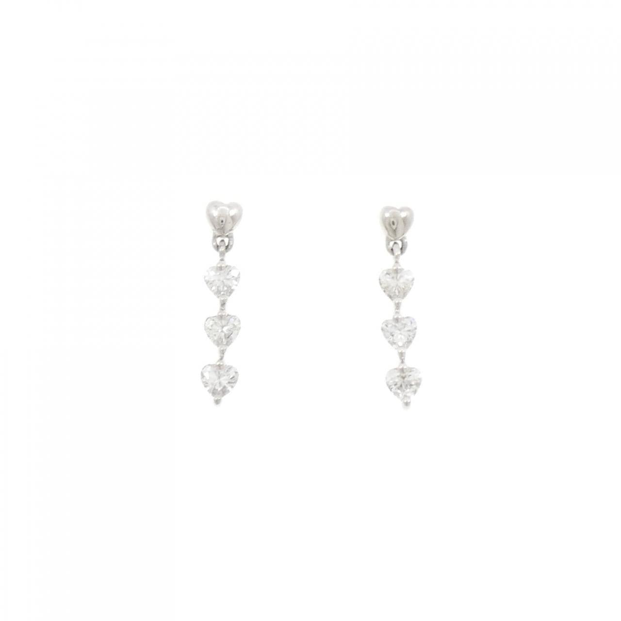 PT900 ハート ダイヤモンド ピアス 0.56CT