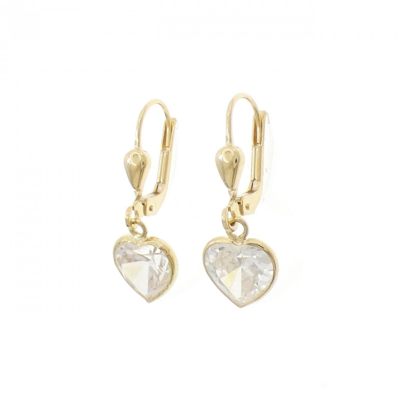 K18YG ハート キュービック ピアス