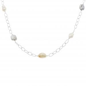 750WG 白蝶パール ネックレス