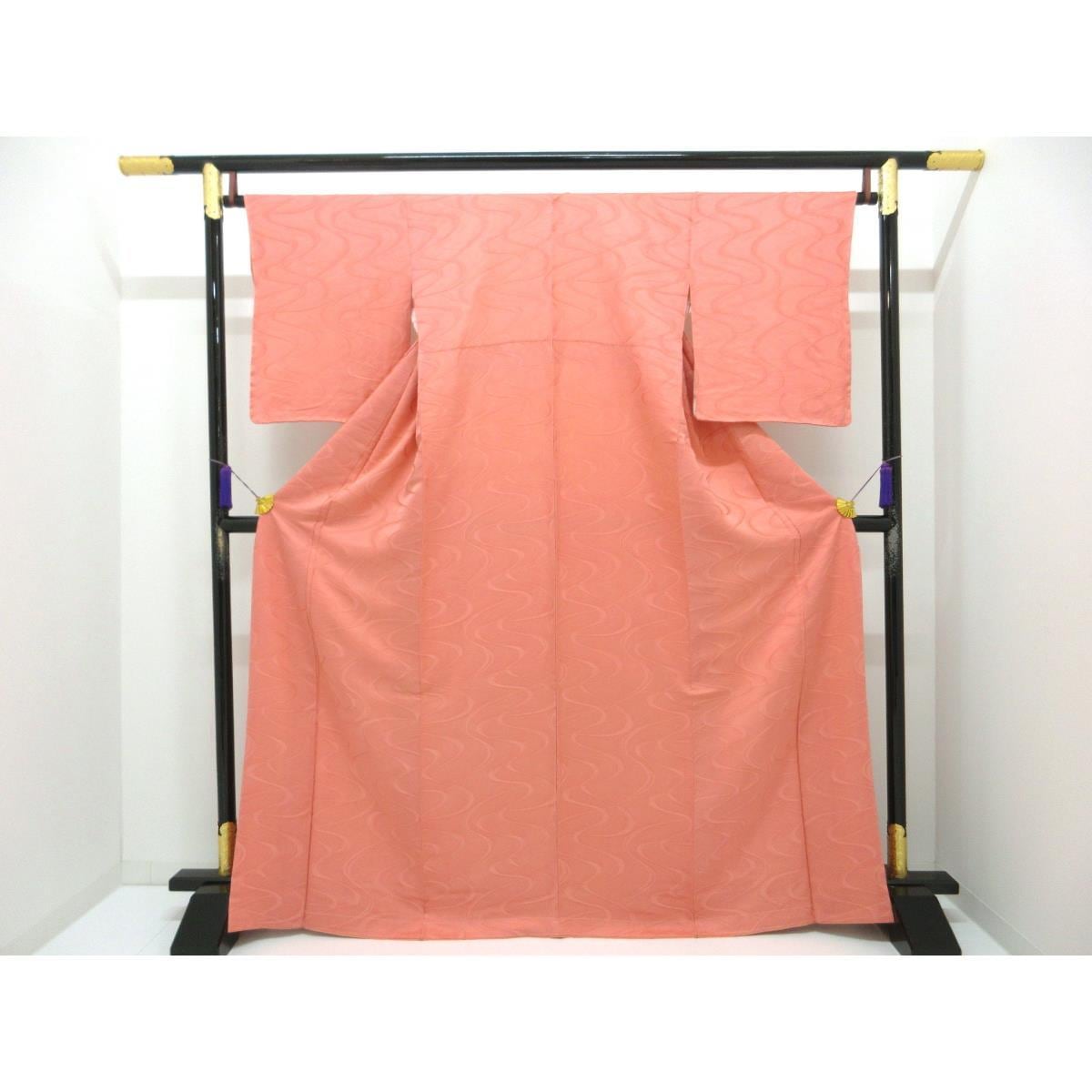 【未使用品】色無地　丸に抱茗荷【千總】