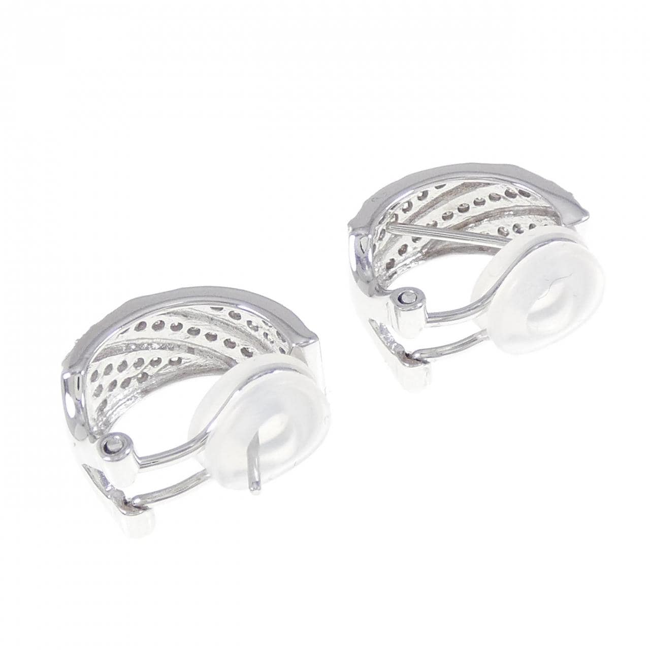 K18WG鑽石耳環/耳夹0.60CT