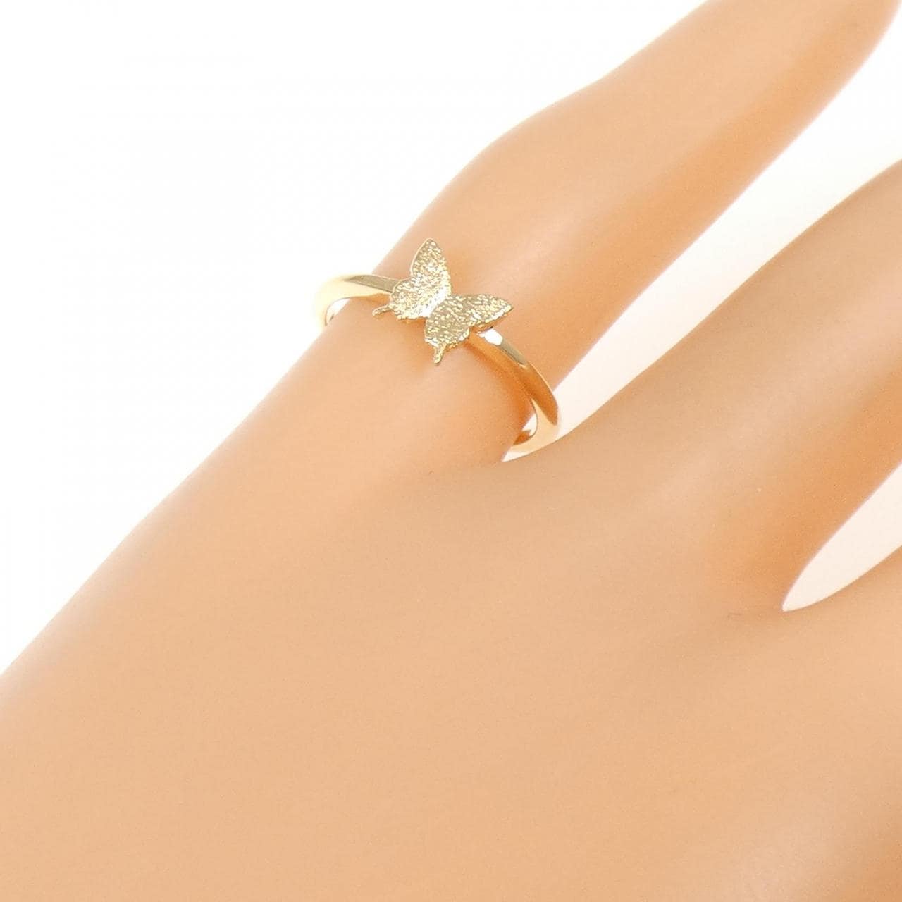 K18YG バタフライ ピンキー リング