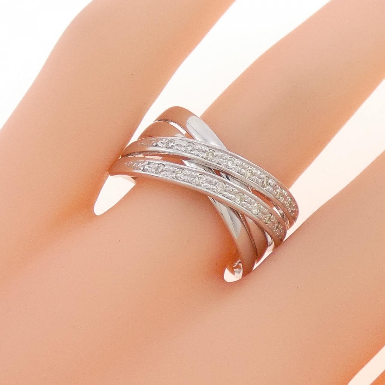 K14WG ダイヤモンド リング 0.11CT