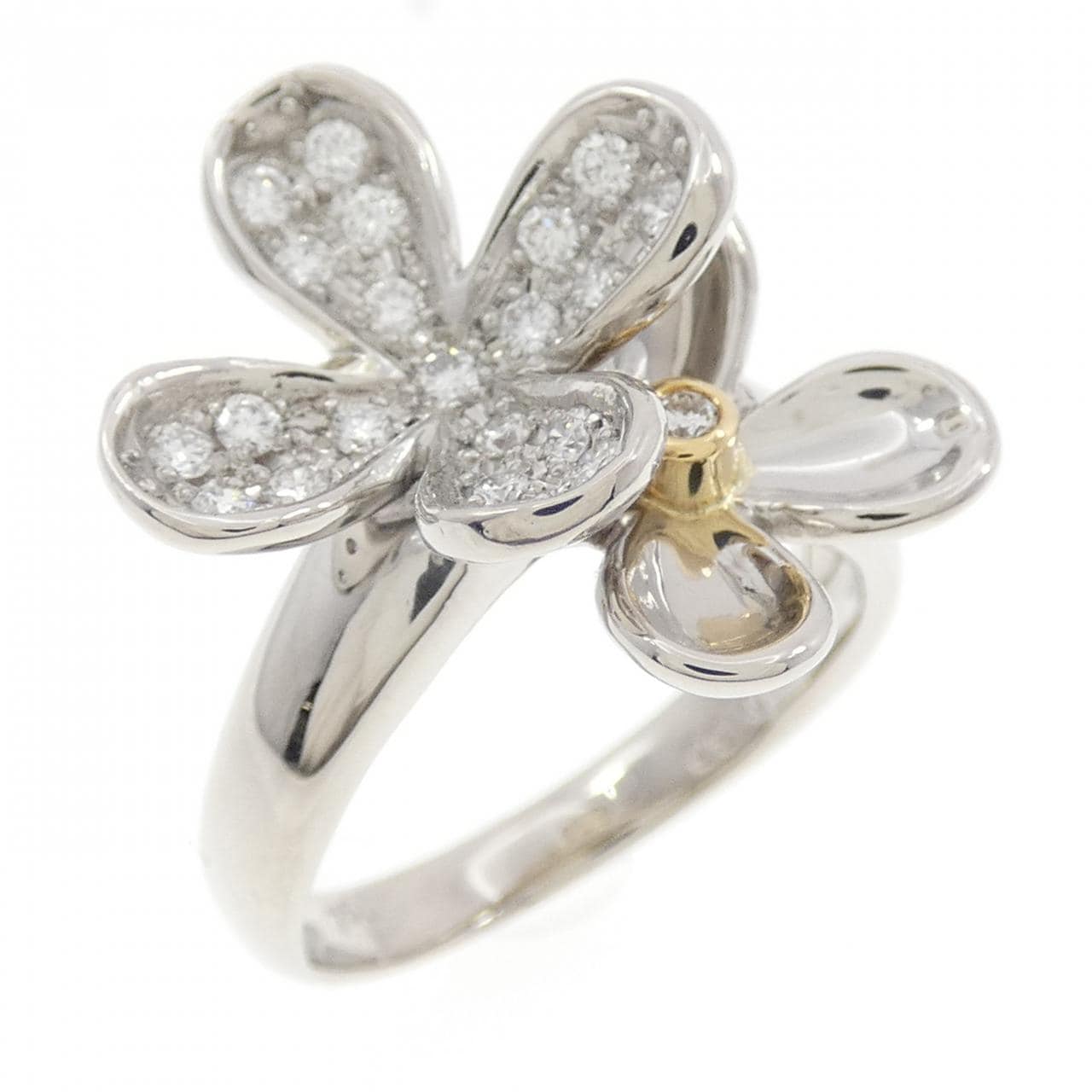 PT900/750YG フラワー ダイヤモンド リング 0.30CT