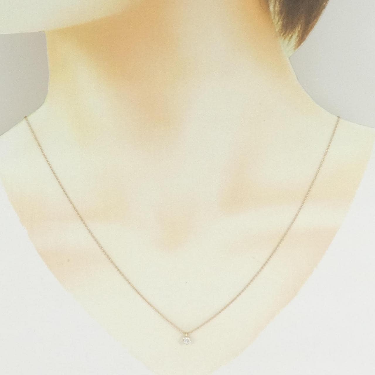 K18PG ソリティア ダイヤモンド ネックレス 0.11CT
