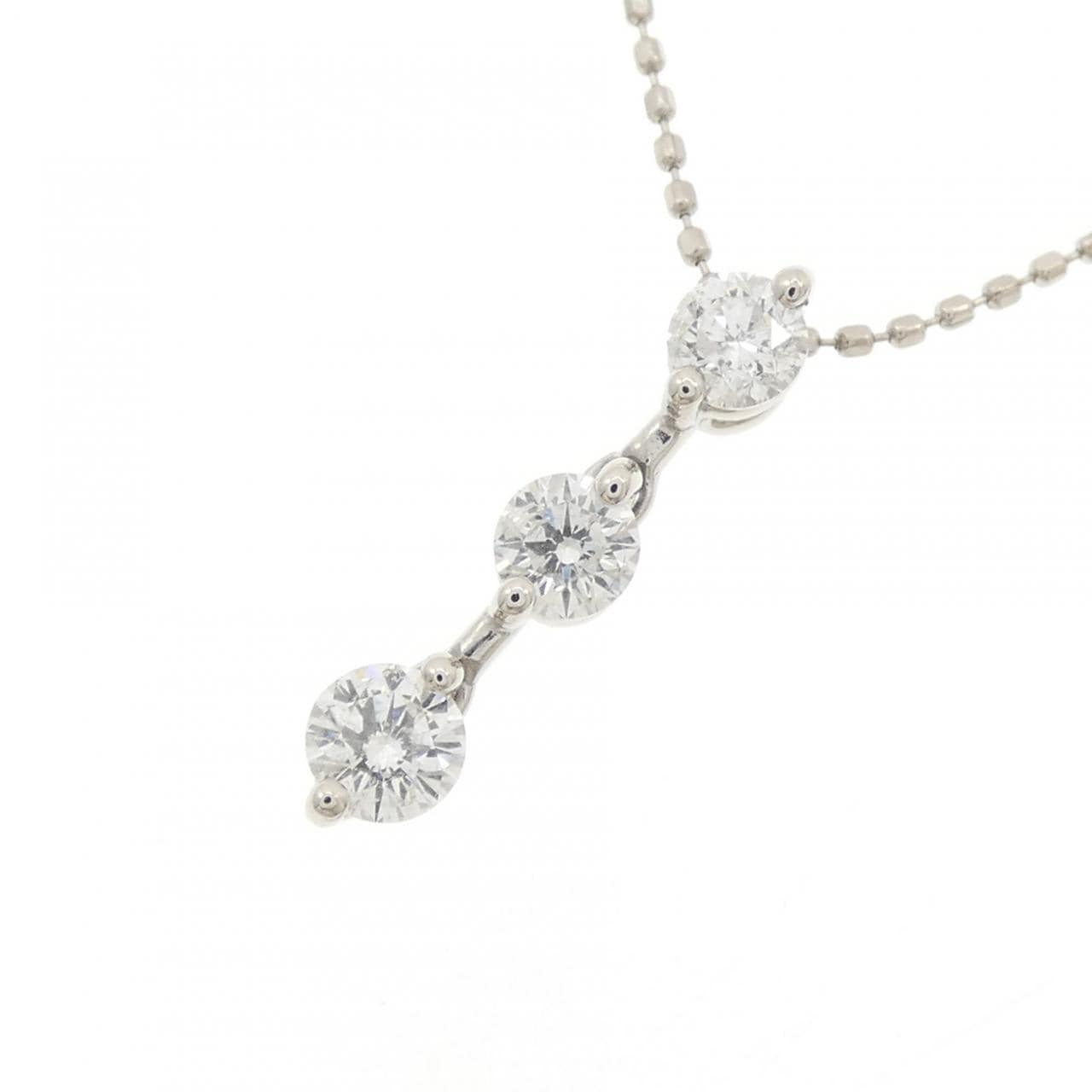 PT850 スリーストーン ダイヤモンド ネックレス 0.50CT