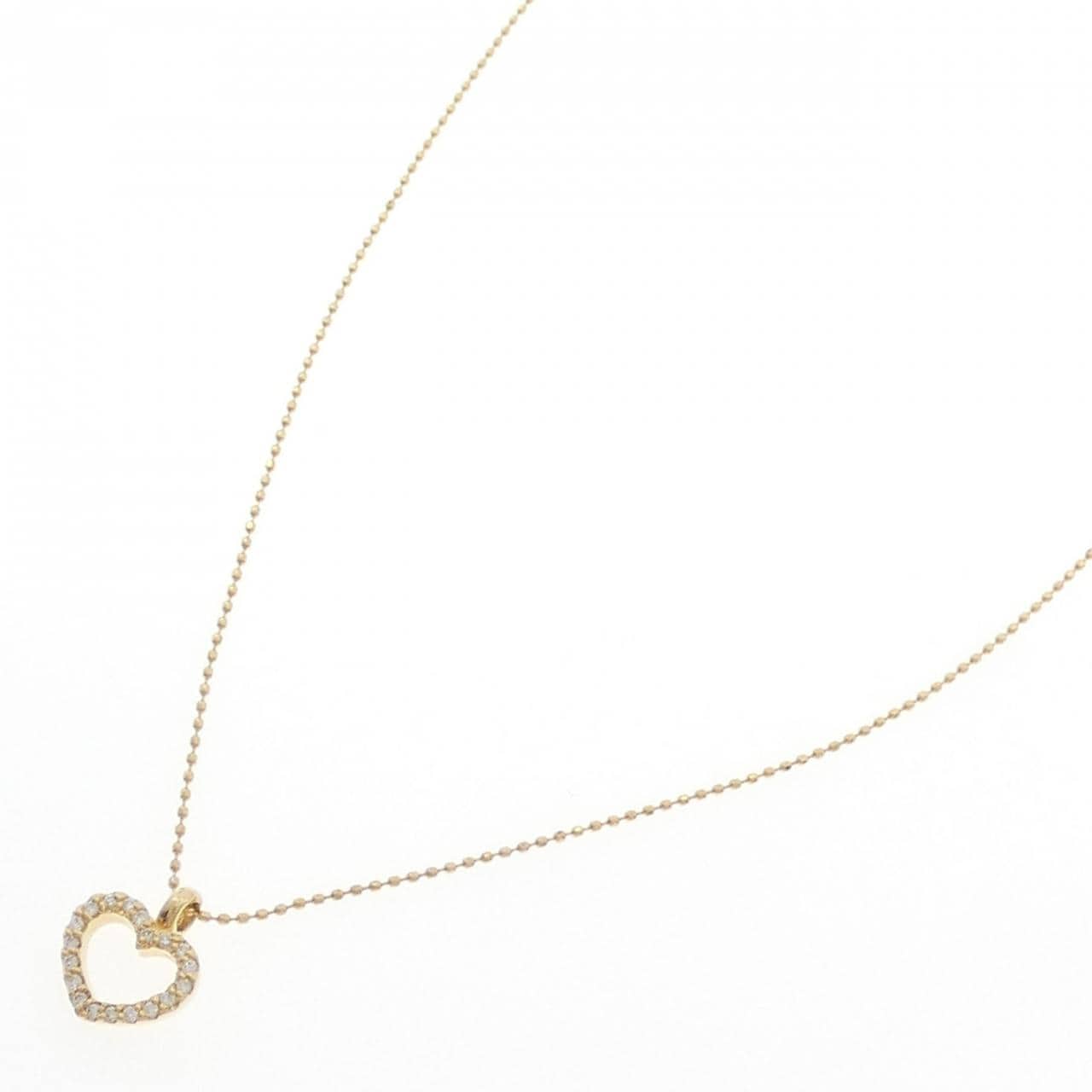 K18YG ハート ダイヤモンド ネックレス