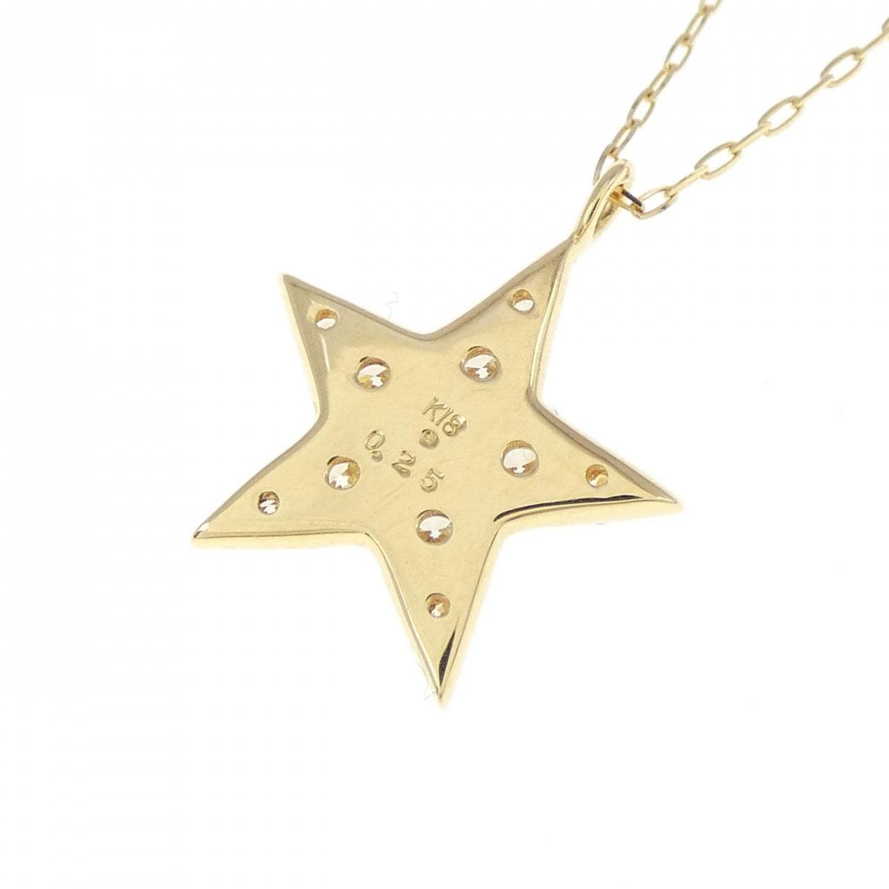 K18YG スター ダイヤモンド ネックレス 0.25CT