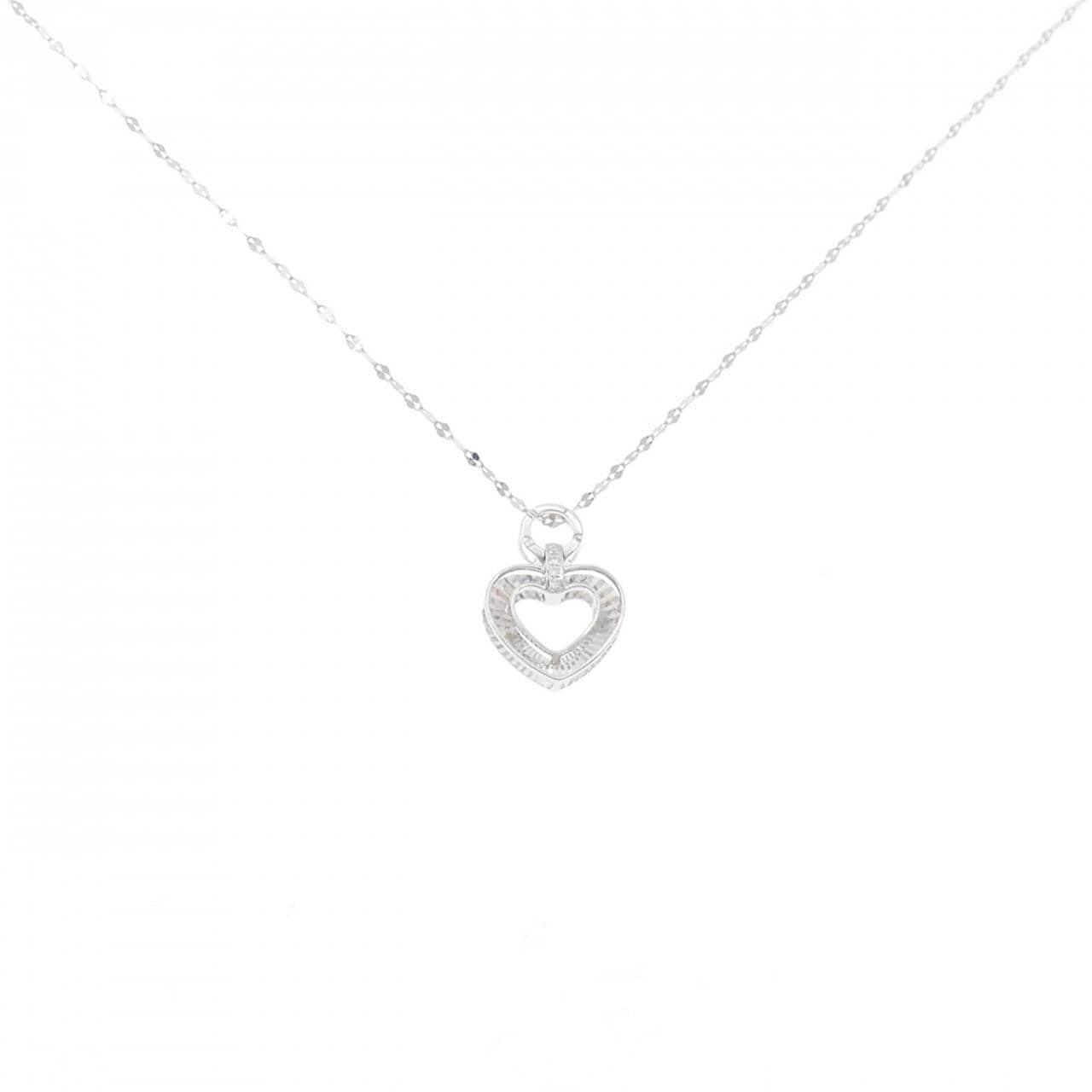 【新品】K18WG ハート ダイヤモンド ネックレス 0.01CT