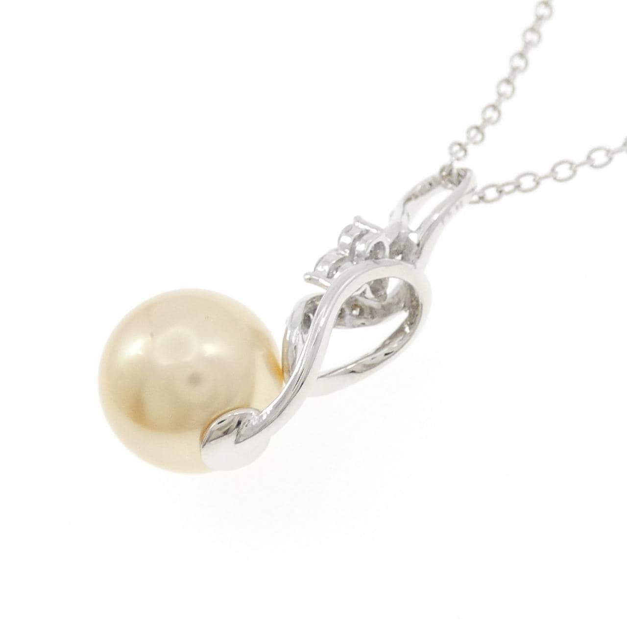 K18WG/750WG 白蝶パール ネックレス 11mm