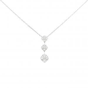 PT900/PT850 フラワー ダイヤモンド ネックレス 0.64CT