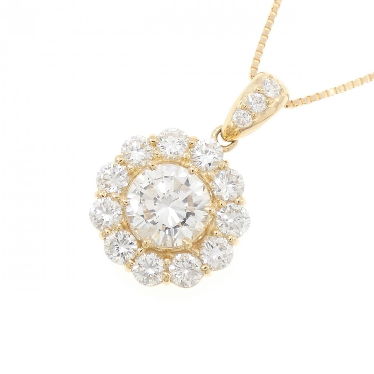 K18YG ダイヤモンド ネックレス 1.292CT E SI2 Good