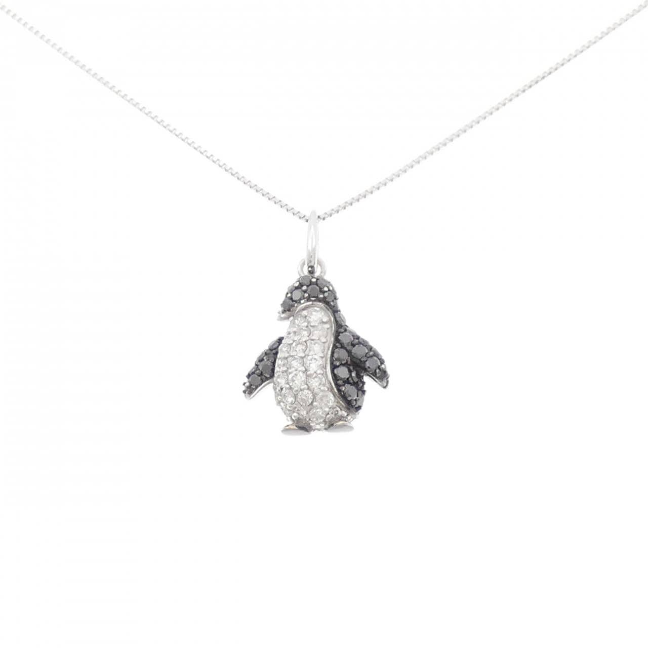 K18WG ペンギン ダイヤモンド ネックレス 0.41CT