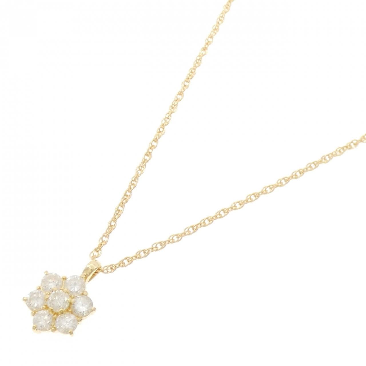 K18YG flower Diamond necklace 1.05CT