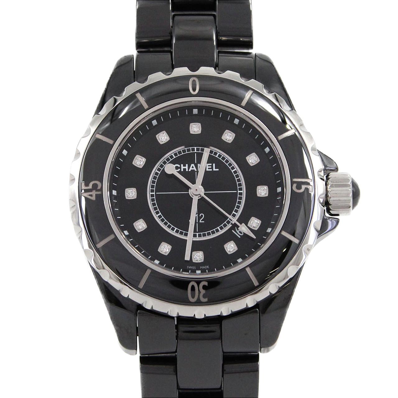 シャネル J12 33mmセラミック･12P H1625 セラミック クォーツ