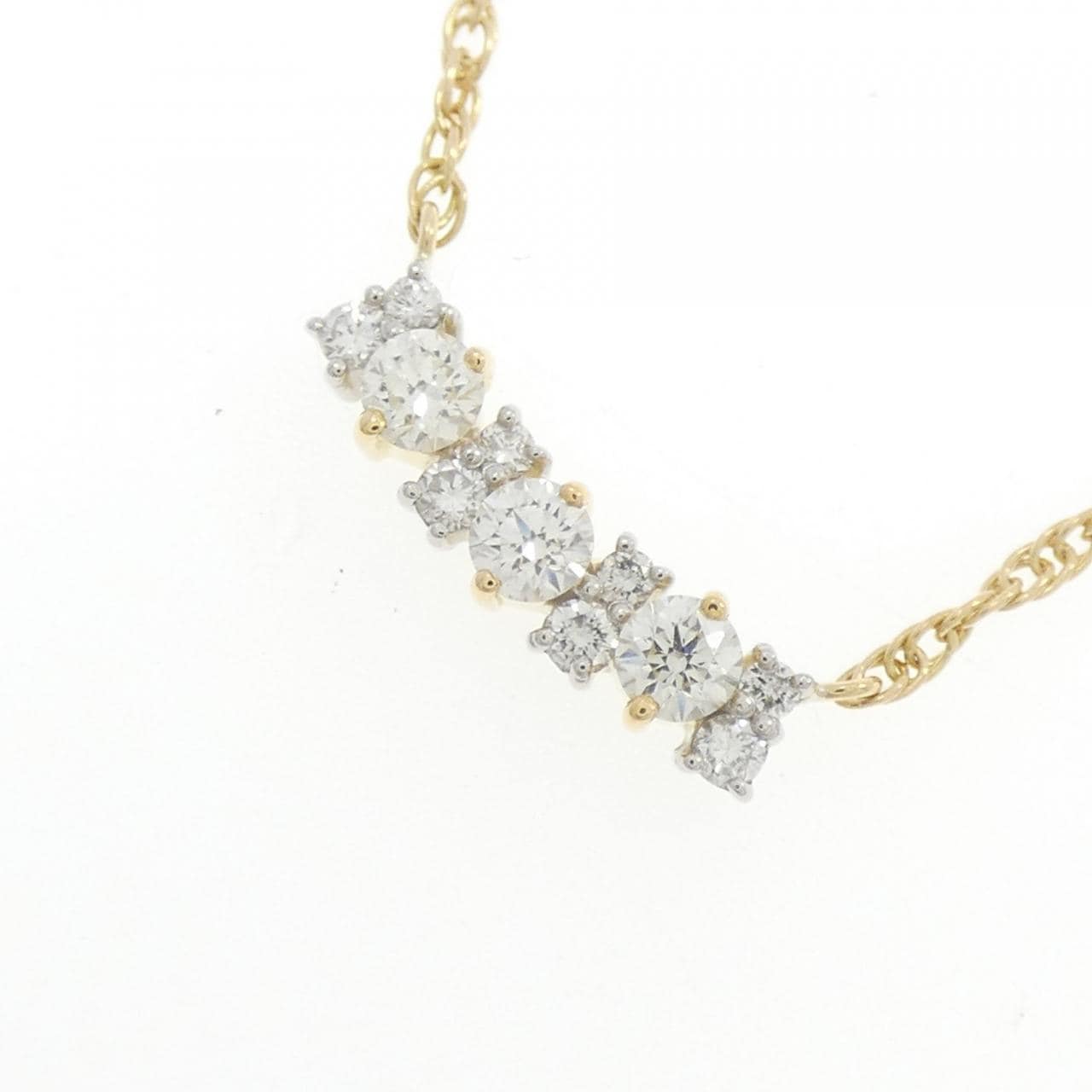 K18YG/K18WG ダイヤモンド ネックレス 0.43CT