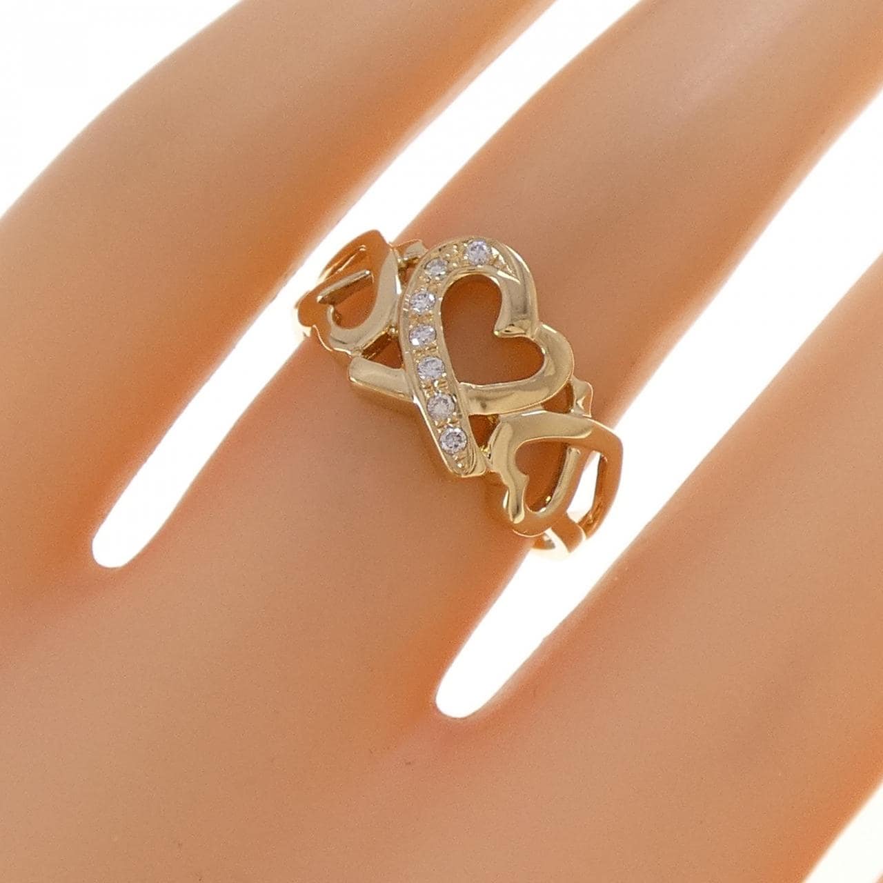 K18YG ハート ダイヤモンド リング 0.05CT