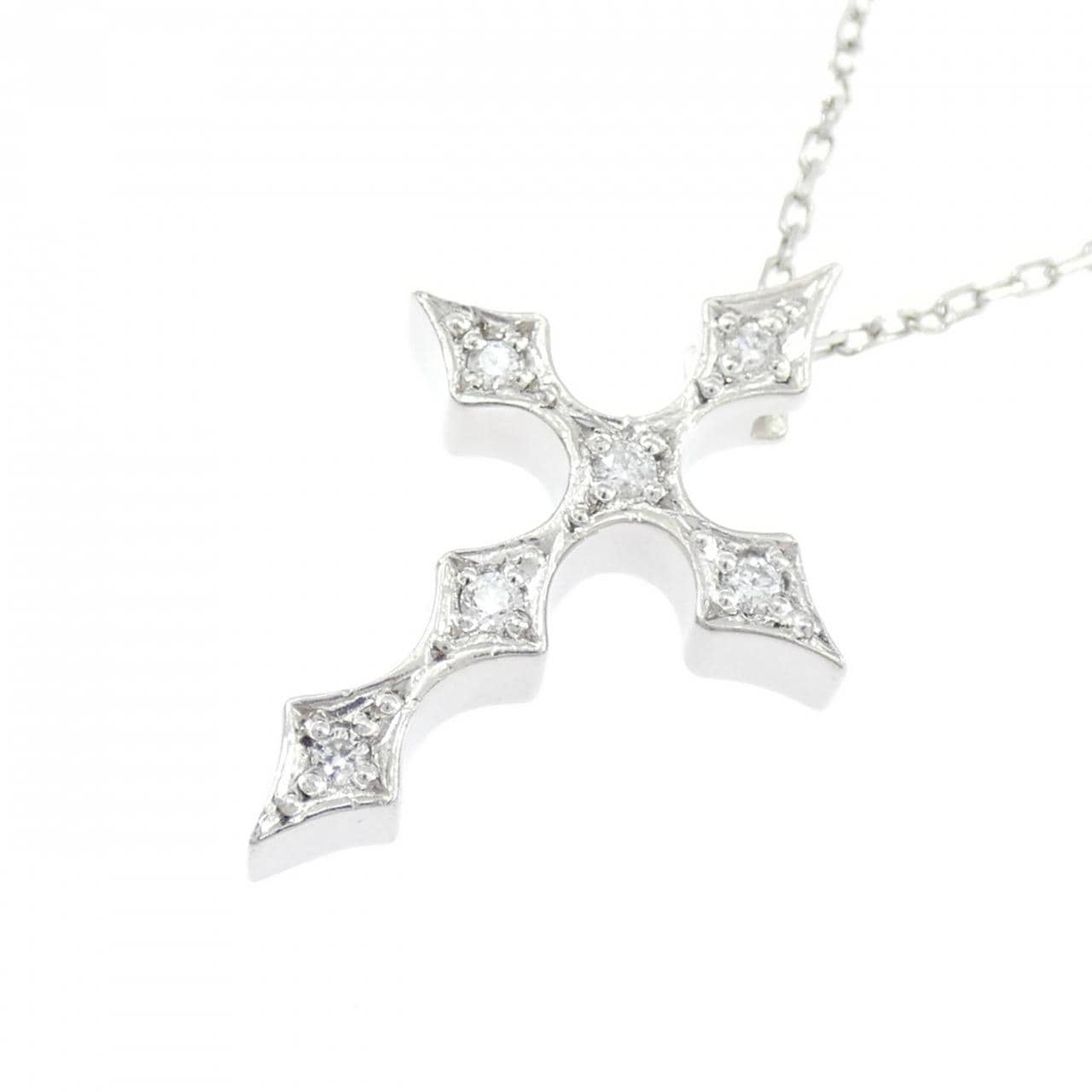PT900/PT850 クロス ダイヤモンド ネックレス 0.06CT