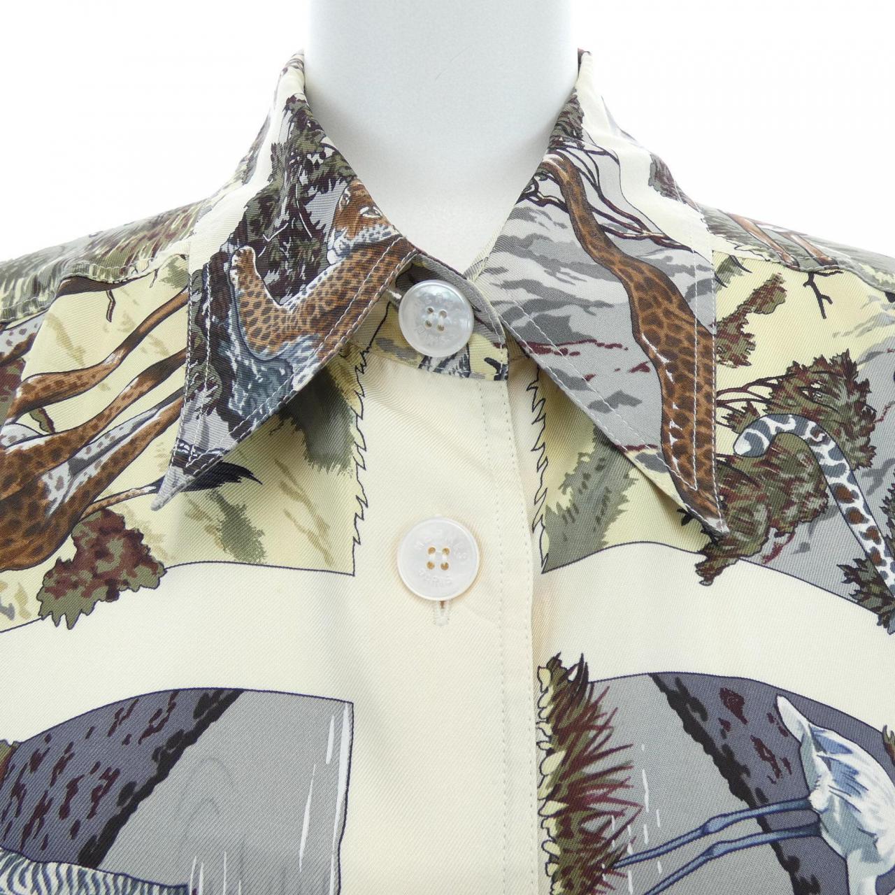 【ヴィンテージ】エルメス HERMES TANZANIE ツイルレーヌ. シャツ