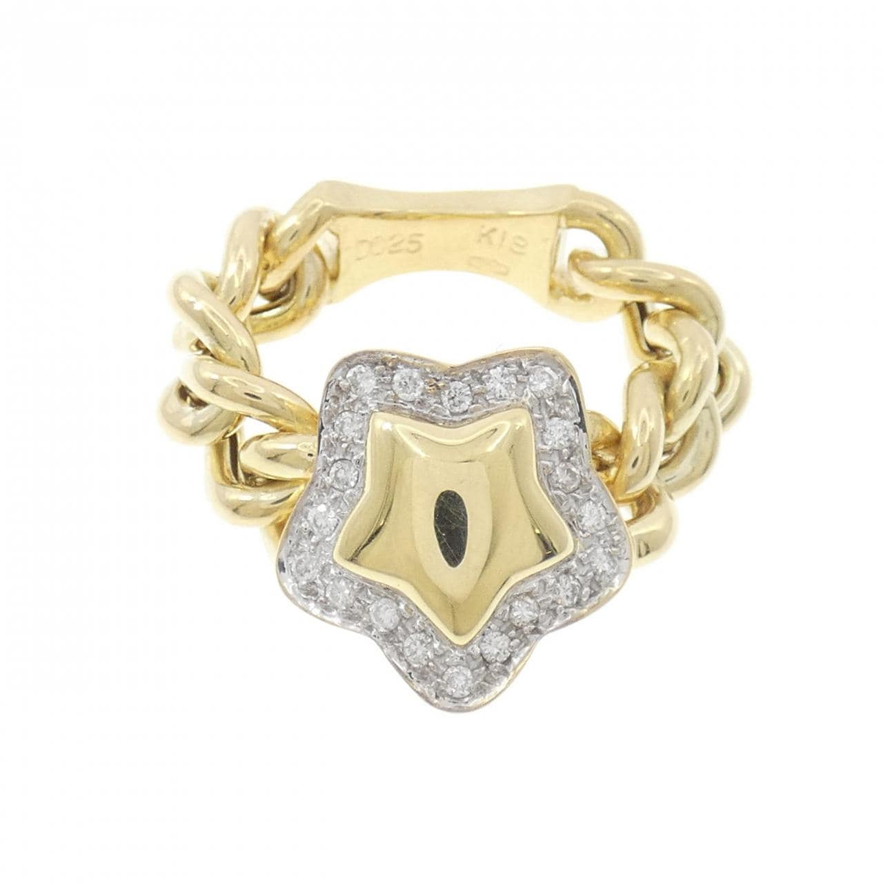 K18YG/K18WG スター ダイヤモンド リング 0.25CT