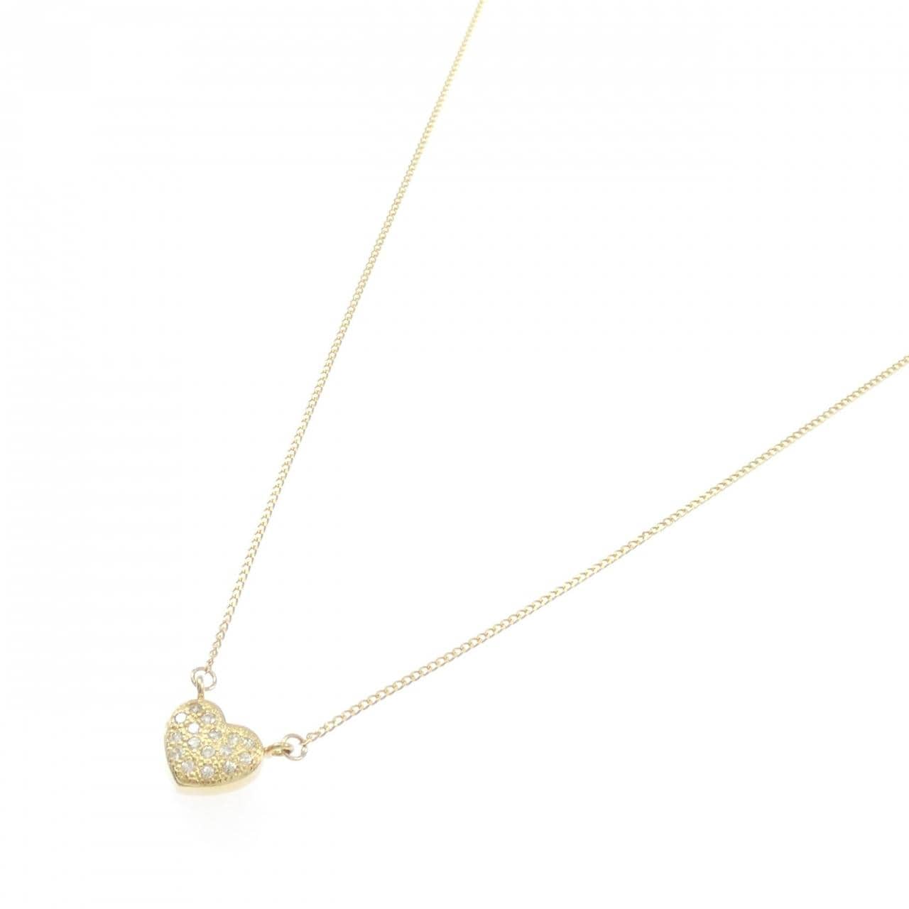 K18YG ハート ダイヤモンド ネックレス