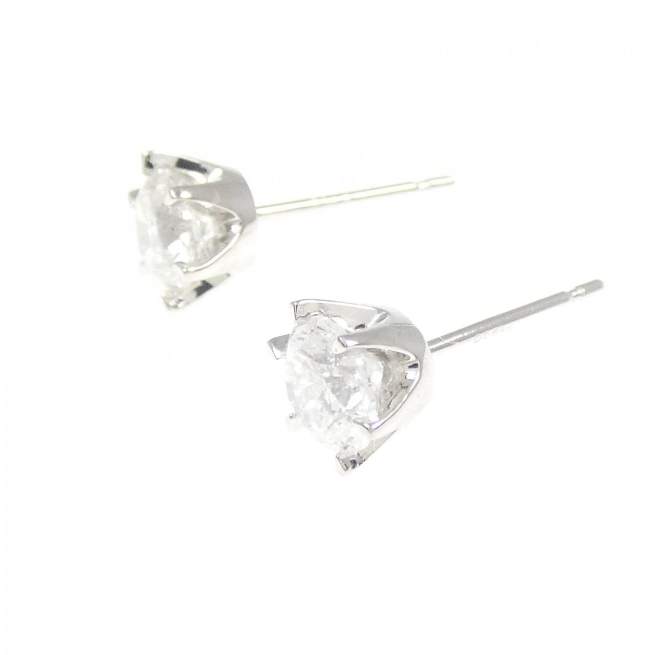 PT900 ソリティア ダイヤモンド ピアス 1.00CT