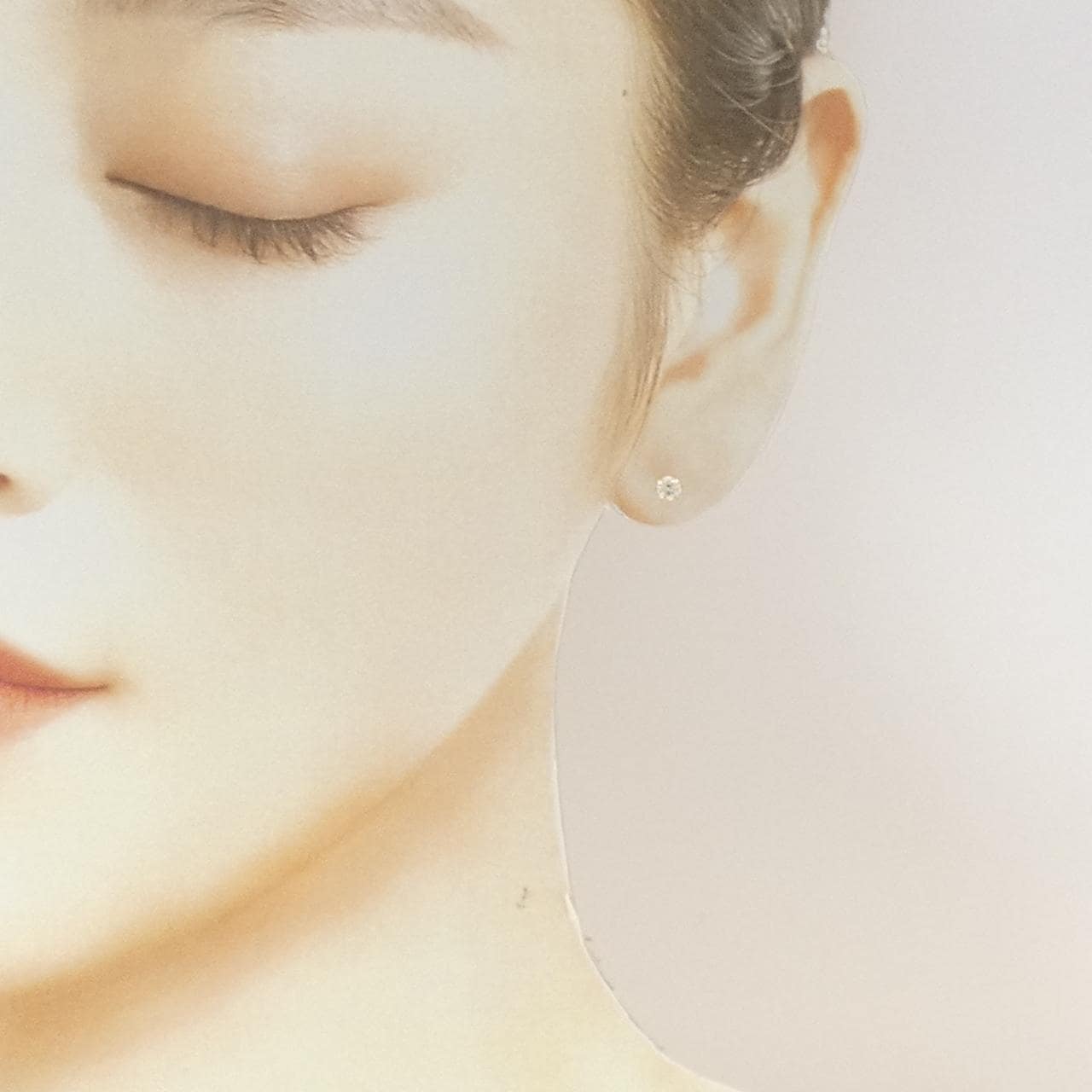 K18YG ソリティア ダイヤモンド ピアス 0.30CT