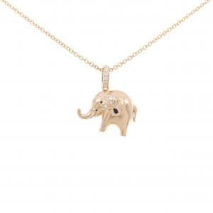 K18PG エレファント ダイヤモンド ネックレス 0.08CT